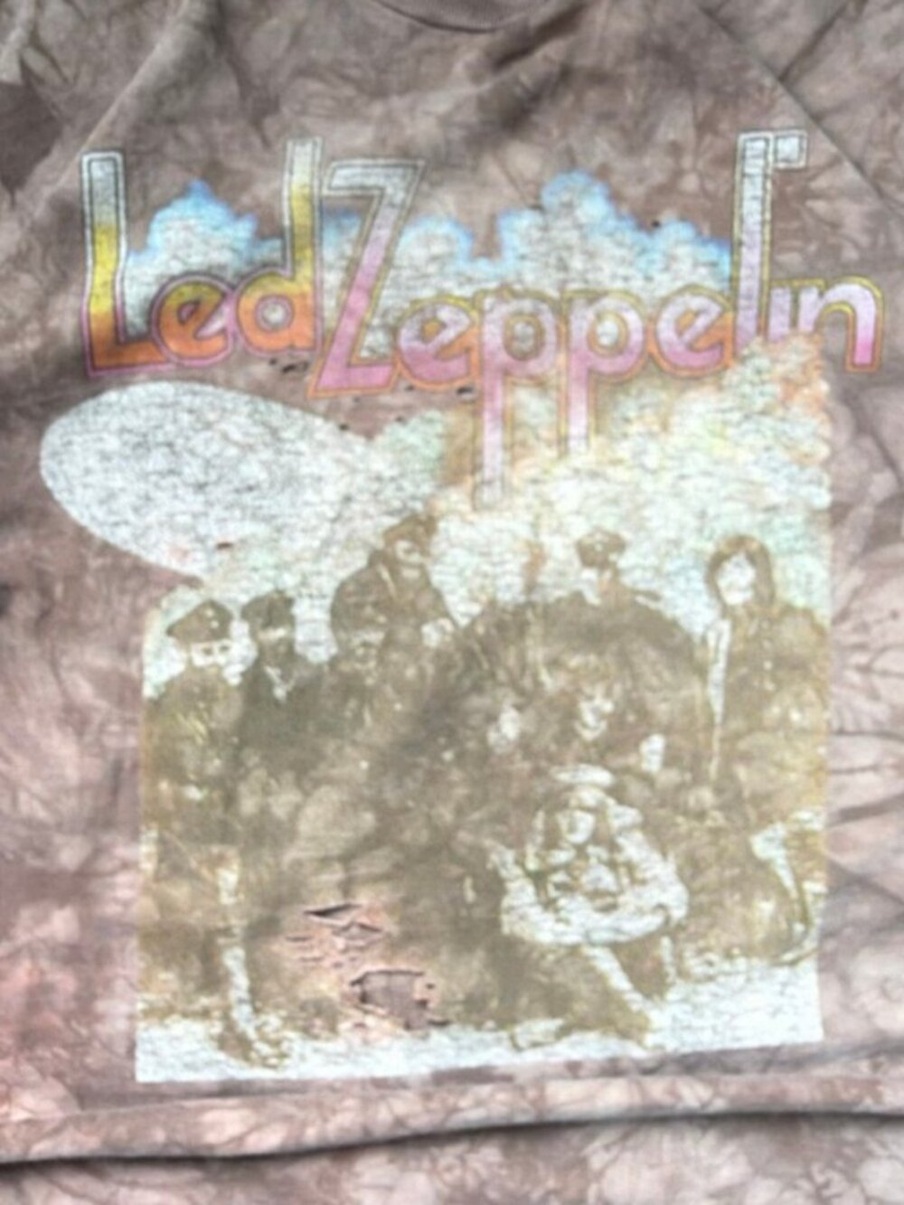 liquid blue grail vintage single stitch Led Zeppelin Tie Dye T-Shirt Vintage Ban - Picture 2 of 6